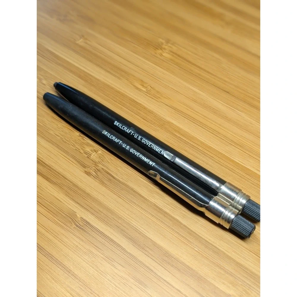 Vintage Skilcraft - US Government Black Marker/Grease Pencil Set Of 2 Lot Twist